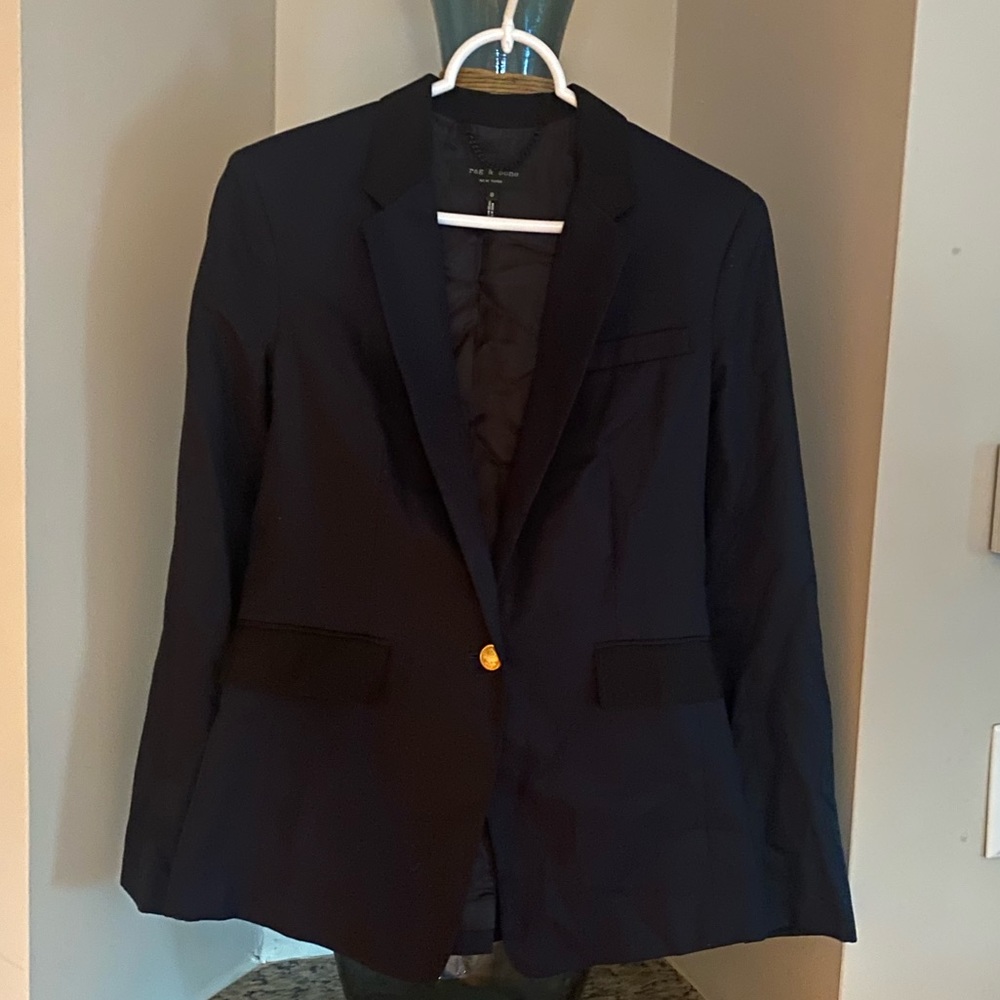 Rag & Bone navy blazer gold buttons